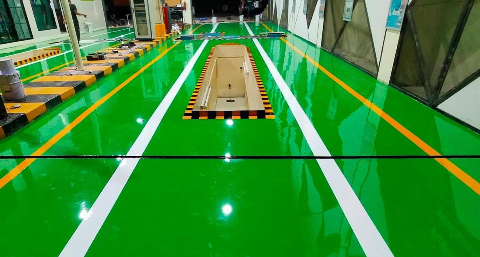 รับติดตั้งงานพื้น <br> Epoxy Self